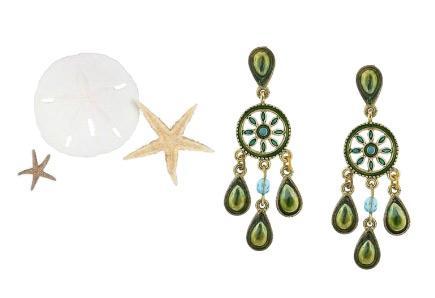 Goddess Green Chandelier Earrings
