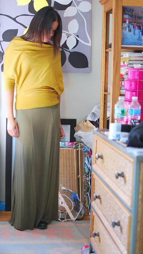 anthropologie sweater maxi skirt