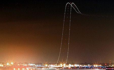 Long Exposure Shots Of Airline Takeoffs And Landings