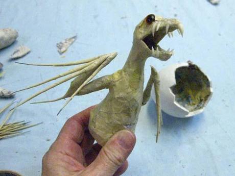 New Paper Mache Baby Dragon