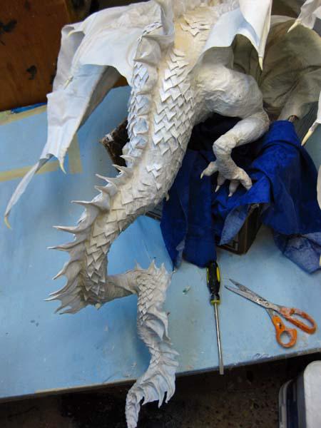 New Paper Mache Dragon- Head and scales