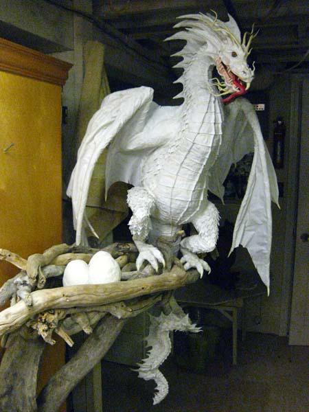 New Paper Mache Dragon- Head and scales