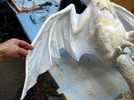 Paper Mache Dragon Pair- Wings