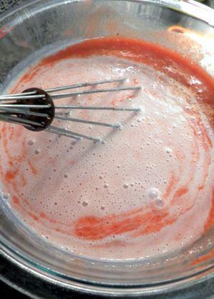Gelatin-free Strawberry & Lemon Panna Cotta - Add cream to strawberry puree