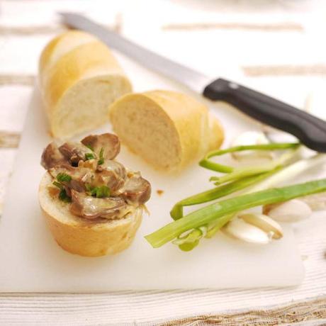 Baguette and Mushroom Crostini