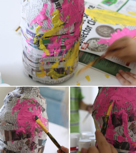 papier-mâché pottery ..kid art