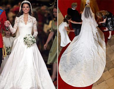 Kate Middleton Wedding Dress front & back view