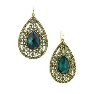 Dionysis Queen Emerald Teardrop Earrings: 20820