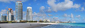 Panoramic image of South Beach, the southern e...