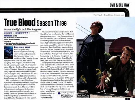 True Blood S3 DVD/Blu-Ray release reviewed in SFX Magazine