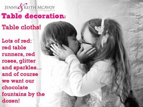 Kids ideas for wedding table decorations