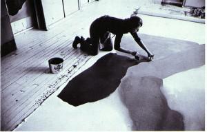 Helen Frankenthaler Painting in Her 83rd Street Studio, 1969