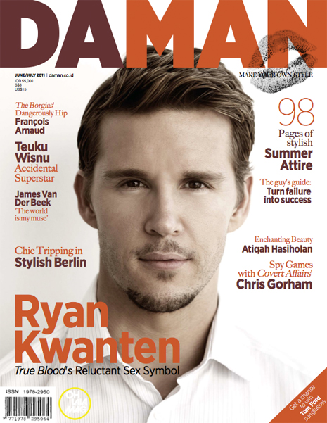 Ryan Kwanten on the Cover of June/July Edition of Daman magazine