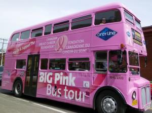 tourist bus promoting breast cancer research