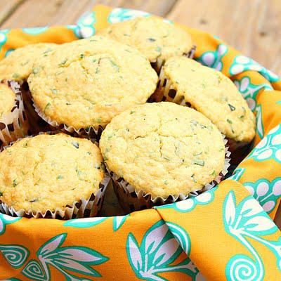 Savory polenta herbed muffins