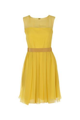 yellow sleeveless dress to wear for wedding