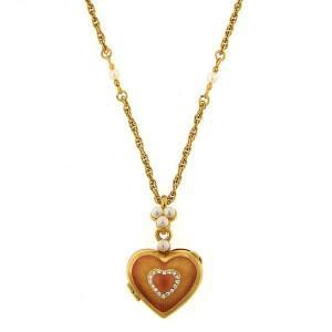 fiori heart locket necklace