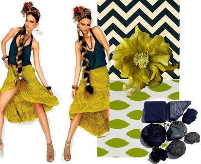 Color Inspiration- Chartreuse and Navy