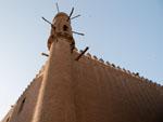 Water channels on a mud brick wall