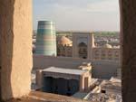 Looking through Oq Shihbobo bastion towards Khivas Itchan Kala