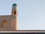 Khiva map with minaret in the background