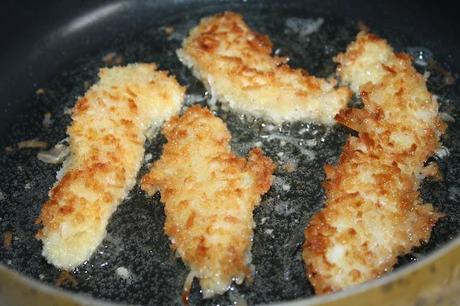 on coconut crusted chicken...