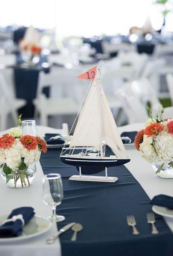 nautical wedding decor ideas nautical table centerpiece Rachael Foster Photography