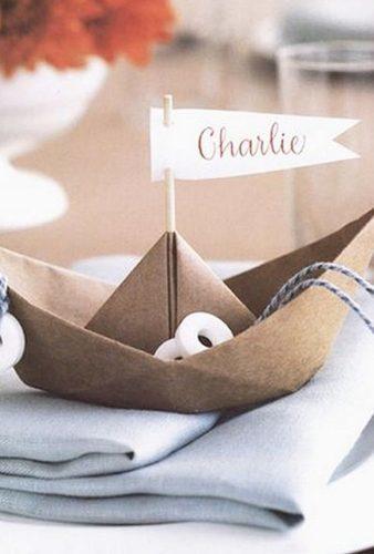 nautical wedding decor ideas paper ship Martha Stewart