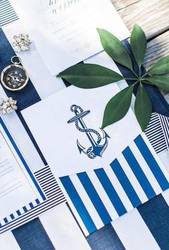 nautical wedding decor ideas blue polygraphy flora fauna
