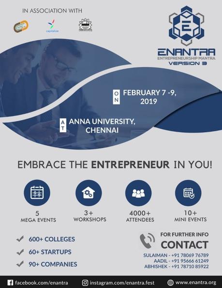 Enantra 2019 – Anna University’s ENtrepreneurship mANTRA