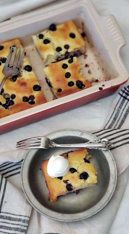 ricotta blueberry lemon casserole cake