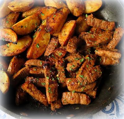 Garlic Steak Bites & Potatoes