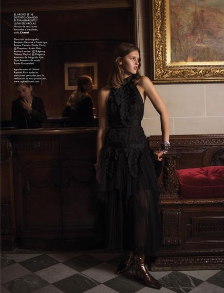 Elodie Christ in Indulgence wearing Chanel for Grazia by Benjamin Kanarek