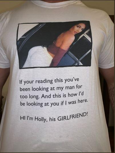 Omg! See The Interesting T-Shirt A Girl Gave Her Boyfriend To Stop Him From Cheating (Photos)