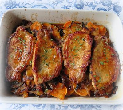 Pork Chops Baked with Sweet Potatoes