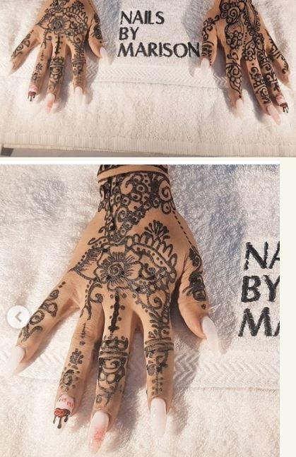 Laura Ikeji Flaunts Henna beautifully made by hand ( photos)
