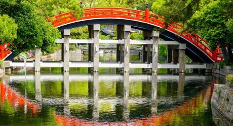 Enchanting Travels Japan Tours Osaka Osaka, Japan at the Taiko Drum Bridge of Sumiyoshi Taisha Grand Shrine
