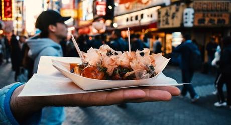Street food at Dotonbori in Osaka