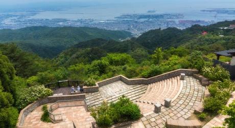 Aerial view of Kobe city from Mount Rokko