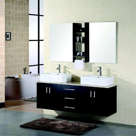 portland double floating vessel sink vanity