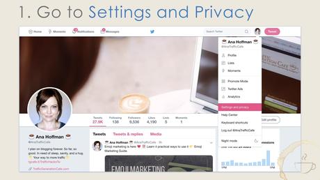 How to find Twitter settings.