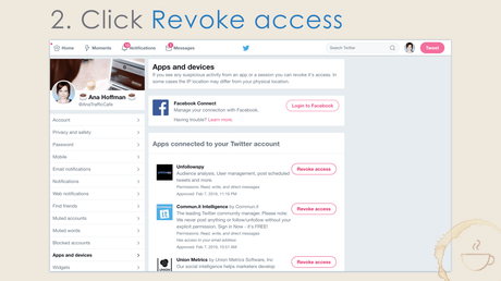 How to revoke access to unwanted apps in Twitter settings.
