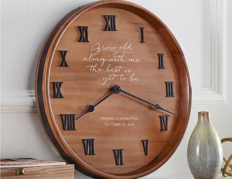 bridal shower gifts grow old with me clock