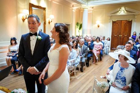 bride and groom in their hedsor house wedding ceremony