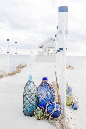 nautical wedding sea ferry with glass bottles and rope alexis june weddings