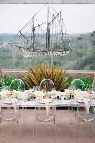 nautical wedding outdoor reception with suspended ship jose villa photography