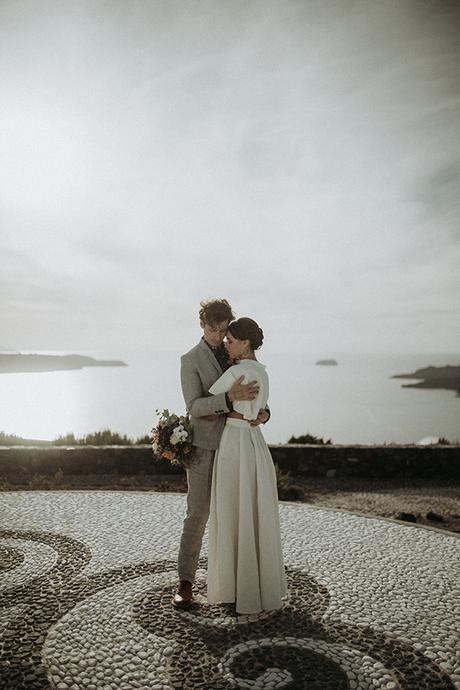 Alternative styled elopement shoot in Santorini