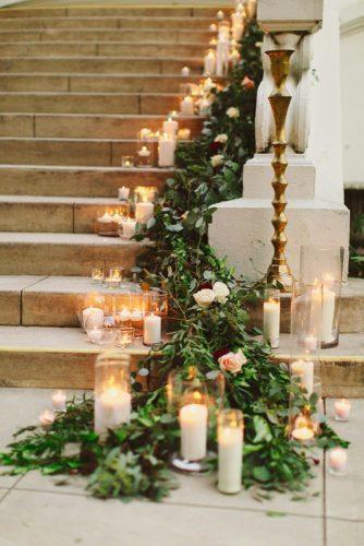 whimsical wedding decor ideas candle on stairs mia photography