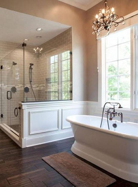 A Cast Iron Double-Ended Pedestal Tub in Master Bathroom Ideas