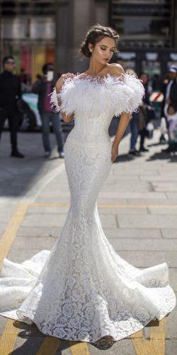tarik ediz wedding dresses fit and flare off the shoulder with fringe 2019